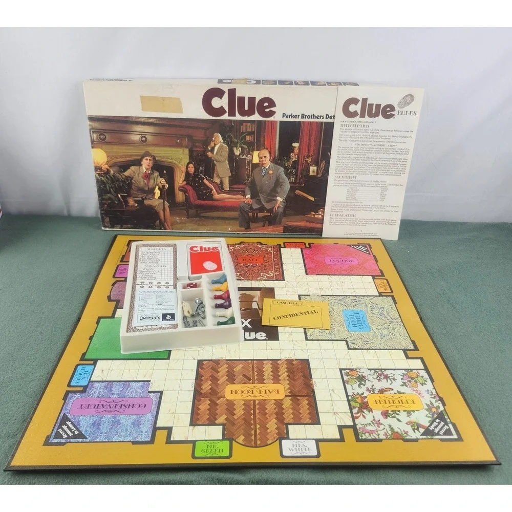 Vintage Parker Brothers Clue 1972 Detective Board Game Complete Rare 1970s Good